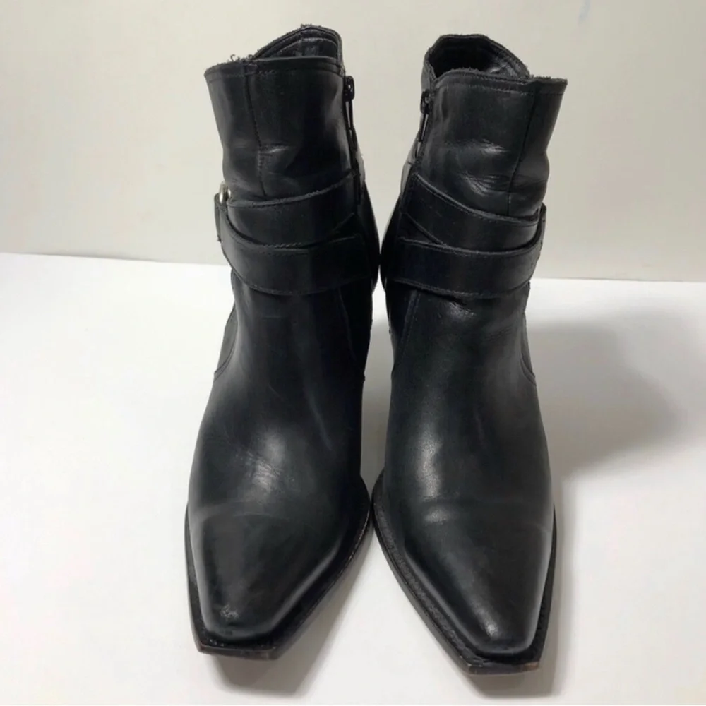 Charlie 1 Horse Handcrafted Leather Cowgirl Black Boots. Size 8. - Picture 4 of 9